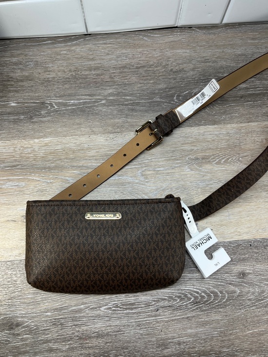 Michael Kors Handbags - Michael Kors Brown Monogram Waist Bag with Gold Hardware